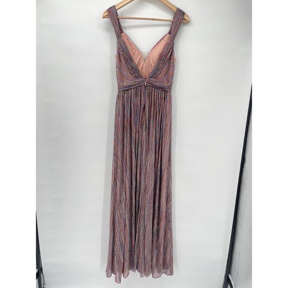 BHLDN x Catherine Deane Nya Metallic  V Neck Long Gown Foraml Dress // 2 - Picture 13 of 16